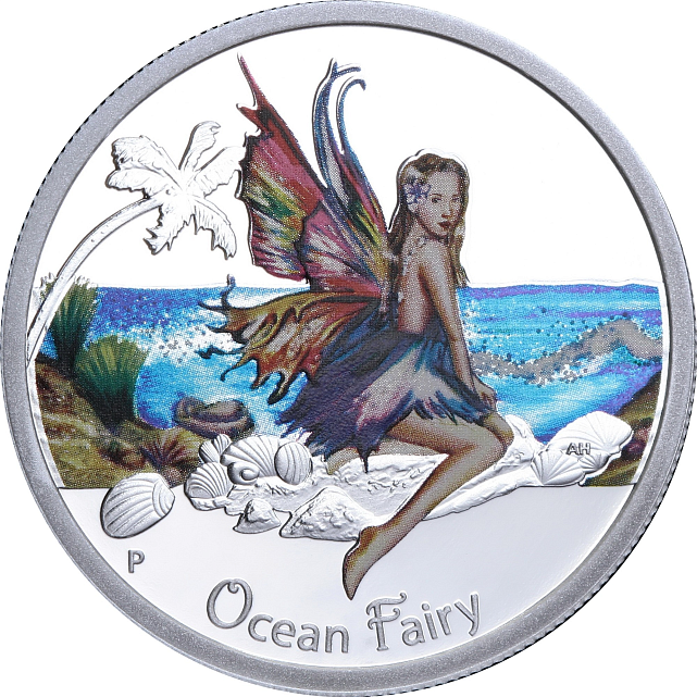 Серебряная монета 1/2oz Океанская Фея 50 центов 2016 Тувалу (29127657) 0