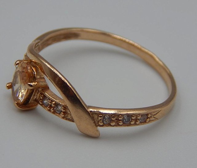 Кольцо из красного золота с цирконием (33463105) 2