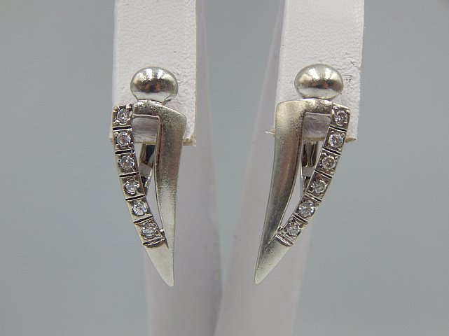Срібні сережки з цирконієм (33220351) 0