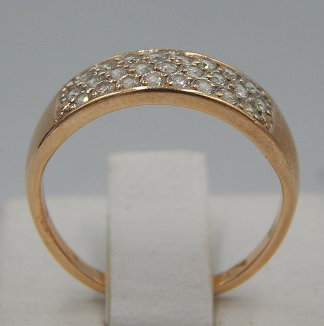 Кольцо из красного и белого золота с цирконием (28295746) 1