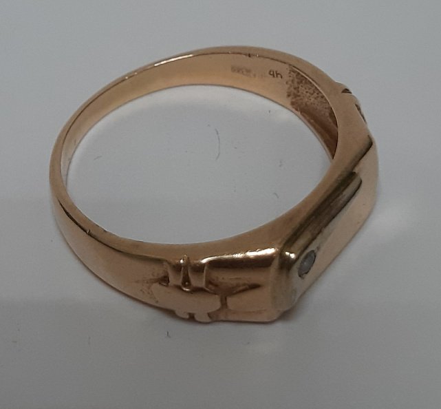 Перстень з червоного та білого золота з цирконієм (32321550) 5
