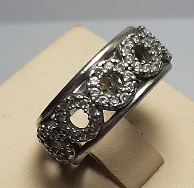 Серебряное кольцо с цирконием (25759661) 1