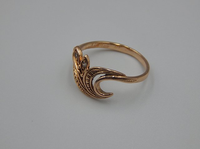 Кольцо из красного золота с цирконием (33683568) 4