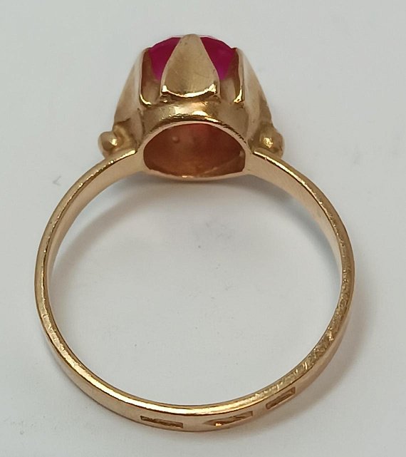 Кольцо из красного золота с рубином (33252397) 3