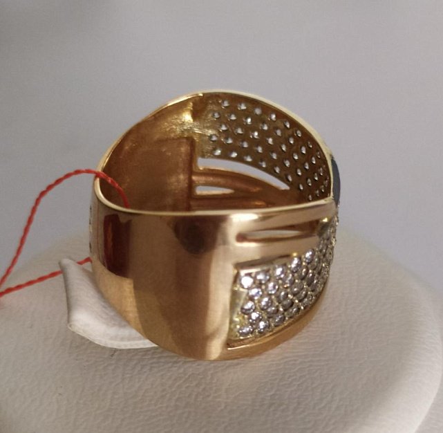 Кольцо из красного золота с цирконием (31955168) 2