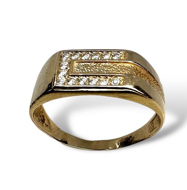 Перстень из красного золота с цирконием (33142031)  1