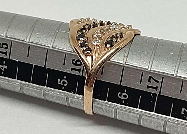 Кольцо из красного золота с цирконием (32830261) 3
