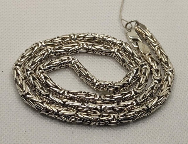 Серебряная цепь с плетением лисий хвост (29907337)  3
