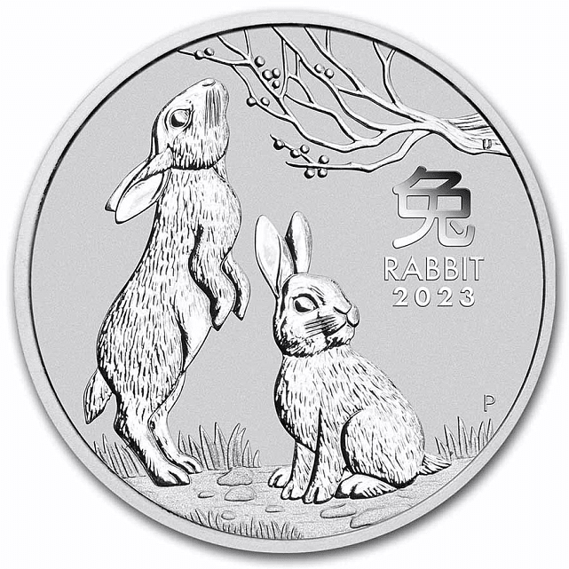 Серебряная монета 1/2oz Год Кролика 50 центов 2023 Австралия (29593790) 0