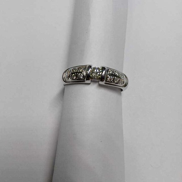 Кольцо из белого золота с бриллиантом (-ми) (27416578) 5