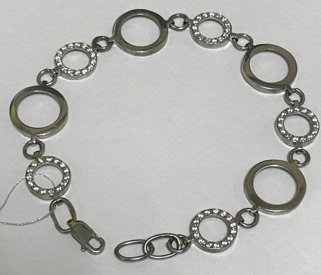 Срібний браслет із цирконієм (28454698) 0
