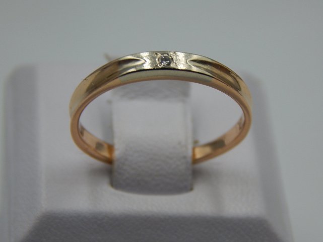 Кольцо из красного и белого золота с цирконием (32939520)  5