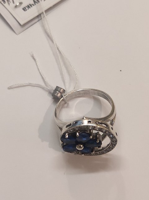 Серебряное кольцо с цирконием (30609975) 8