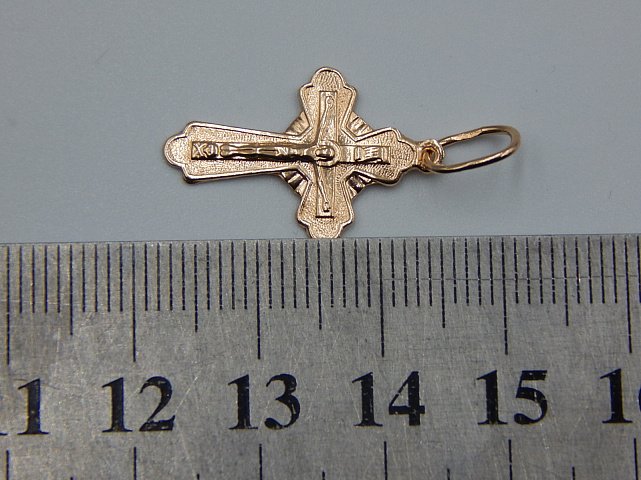 Підвіс-хрест із червоного золота (33311936) 2