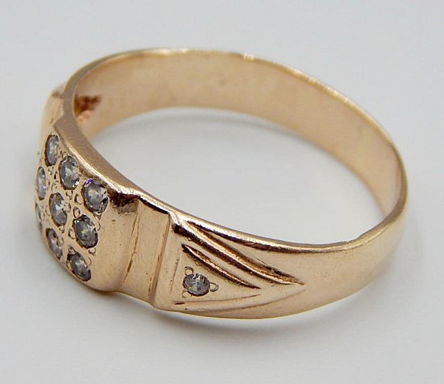 Кольцо из красного золота с цирконием (33661787) 2