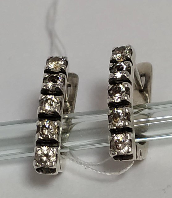 Срібні сережки з цирконієм (33666928) 0