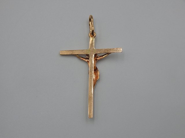 Підвіс-хрест з червоного золота (33945795) 3
