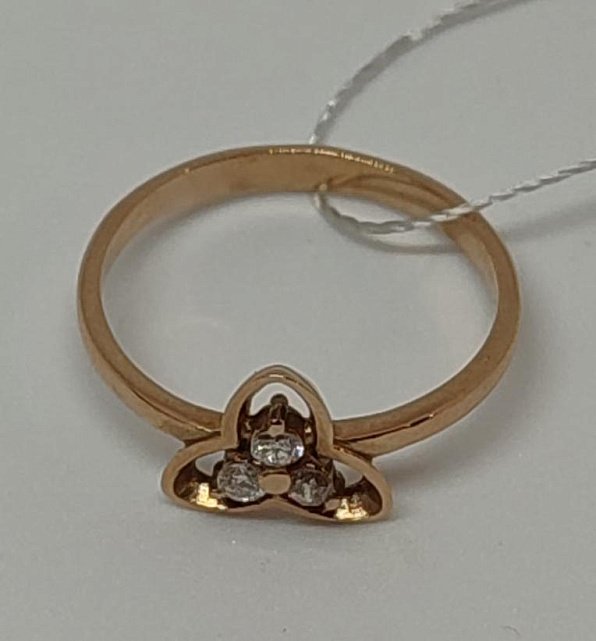 Кольцо из красного золота с бриллиантом (-ми) (27417059) 4