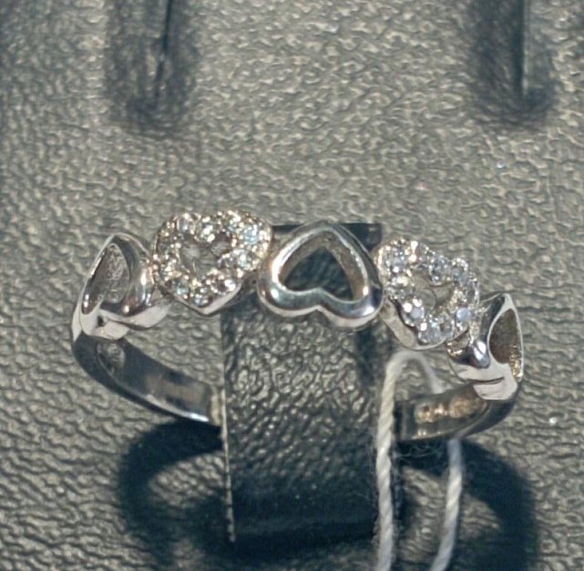 Серебряное кольцо с цирконием (33610457) 1