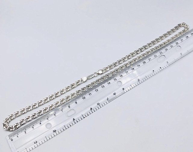 Серебряная цепь с плетением Бисмарк (33720474) 1