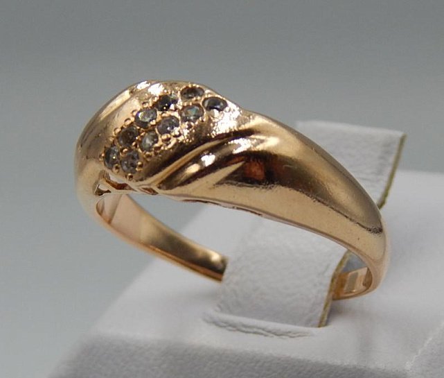 Кольцо из красного золота с цирконием (31958752) 1