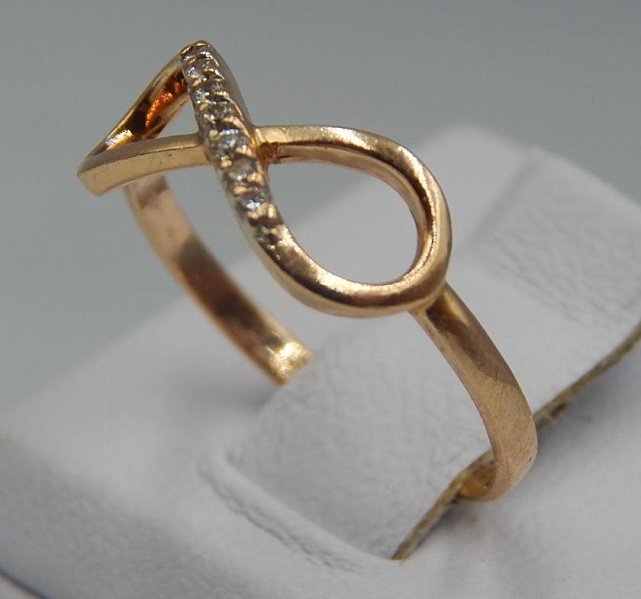 Кольцо из красного золота с цирконием (33725435) 1