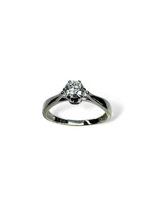 Кольцо из белого золота с бриллиантом (-ми) (33543075) 1