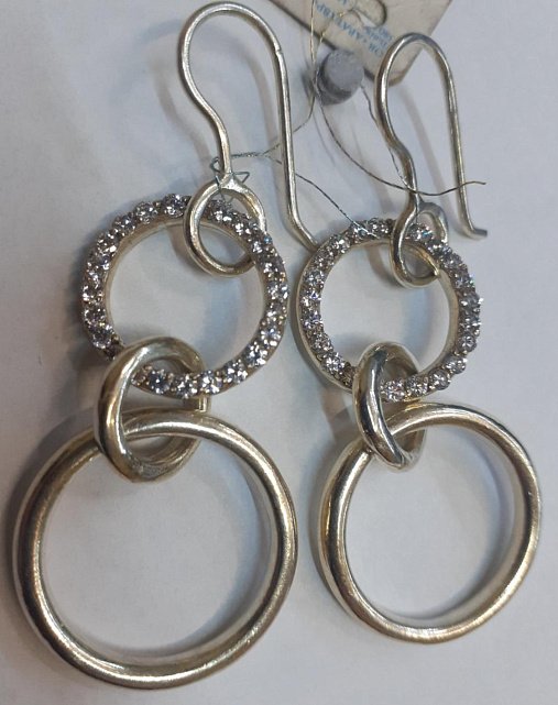 Серебряные серьги с цирконием (30659411) 0