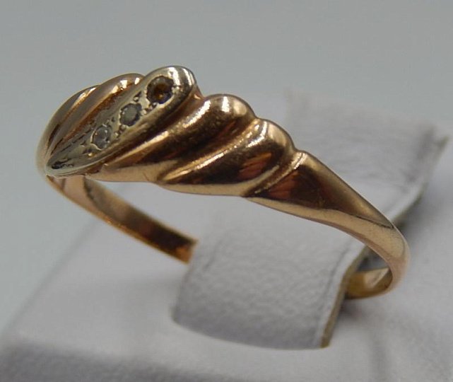 Кольцо из красного и белого золота с цирконием (32428502) 1