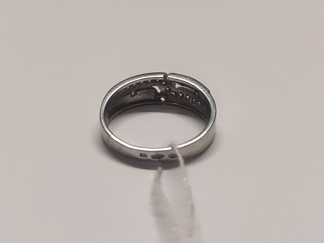 Серебряное кольцо с позолотой и цирконием (30289437) 6