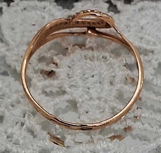 Кольцо из красного золота с цирконием (33193224) 4