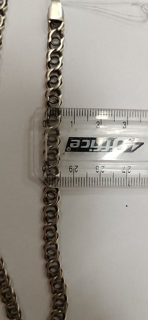 Серебряная цепь с плетением Бисмарк (33763246) 3