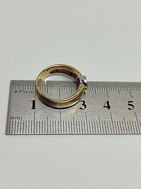 Кольцо из желтого и белого золота с бриллиантом (-ми) (31625963) 7