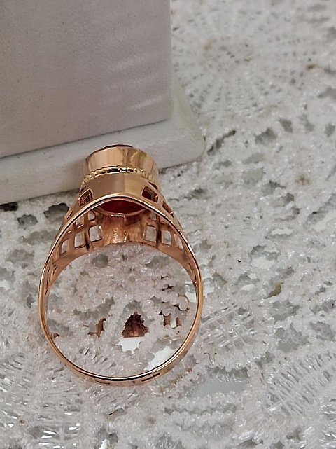 Кольцо из красного золота с корундом (33688905) 6