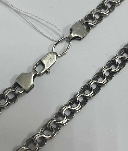 Серебряная цепь с плетением Бисмарк (33732674) 0