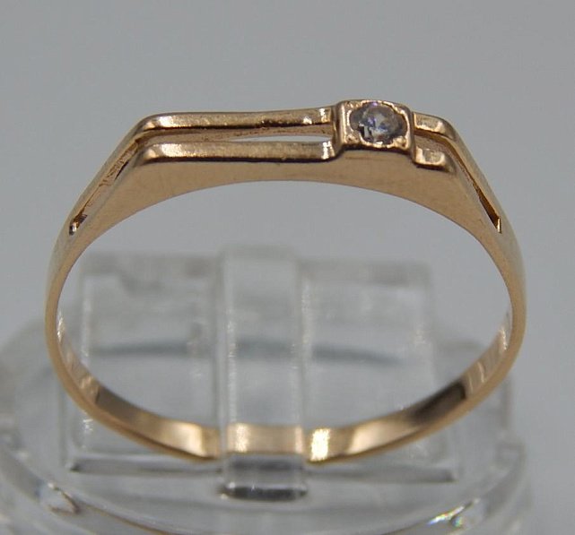 Перстень из красного золота с цирконием (33930882)  0