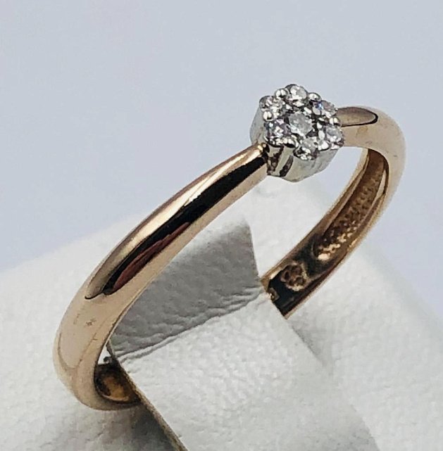 Кольцо из красного и белого золота с бриллиантом (-ми)  (33064594) 0