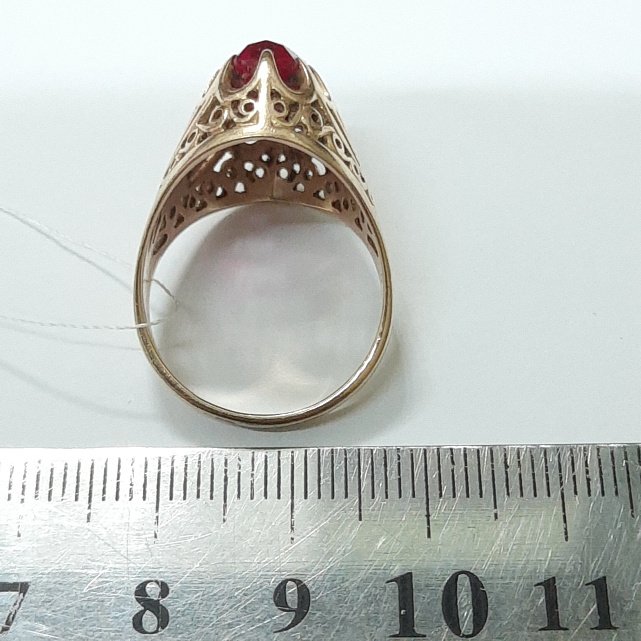 Кольцо из красного золота с цирконием (32175093)  2
