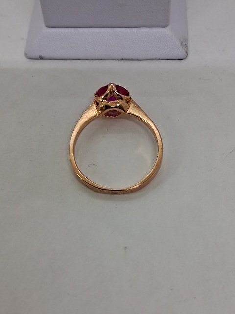 Кольцо из красного золота с корундом (32888639) 4