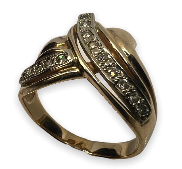 Кольцо из красного и белого золота с цирконием (28824291)  1