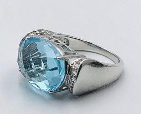 Серебряное кольцо с цирконием (33721665) 4