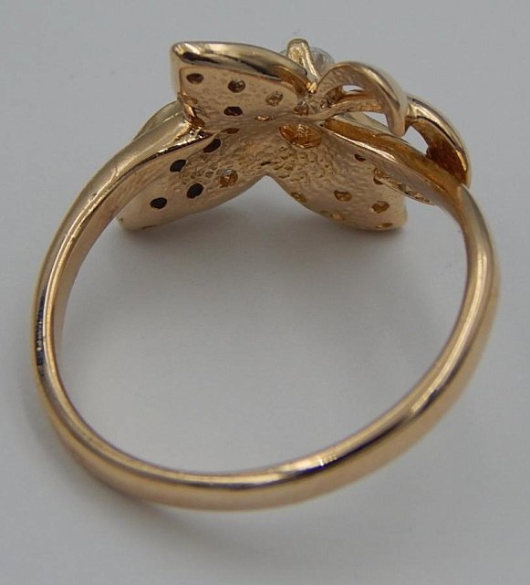 Кольцо из красного золота с цирконием (28921669) 5