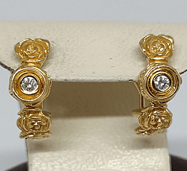 Сережки з жовтого золота з діамантом (31529842) 0