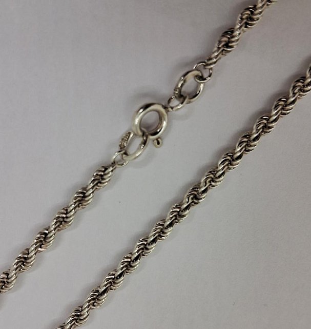Серебряная цепь с плетением Веревочка (32749240) 0