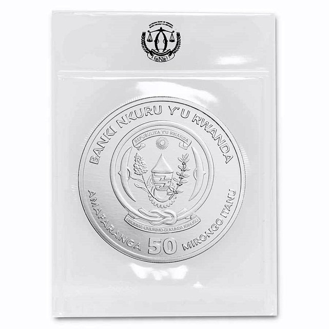 Серебряная монета 1oz Год Тигра 50 франков 2022 Руанда (29128315) 3