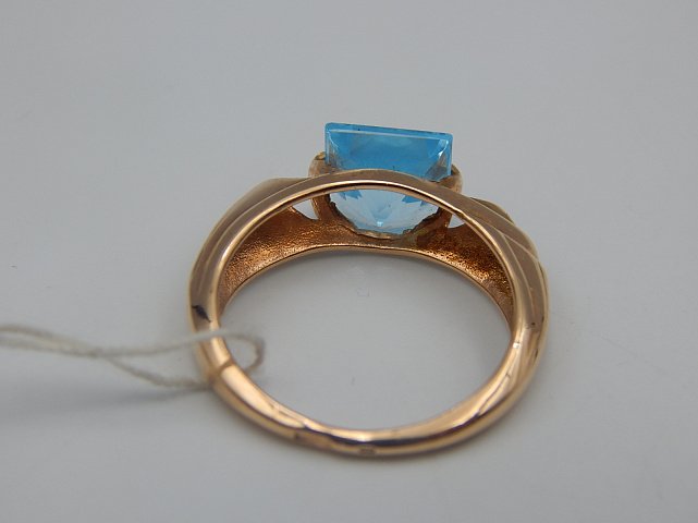 Кольцо из красного золота с цирконием (32455143) 8