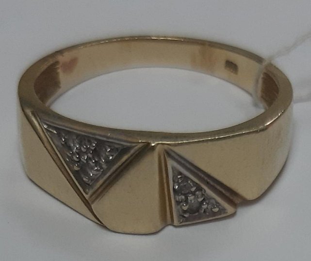 Перстень з жовтого та білого золота з цирконієм (31491105) 5