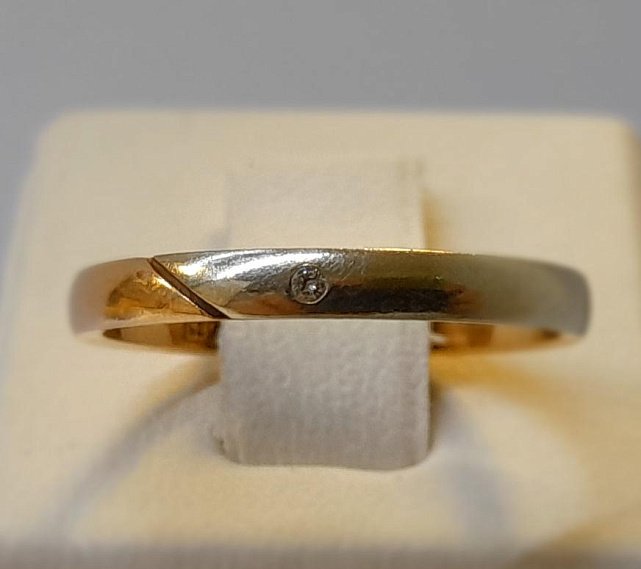 Обручальное кольцо из красного и белого золота с бриллиантом (-ми) (33931278) 0