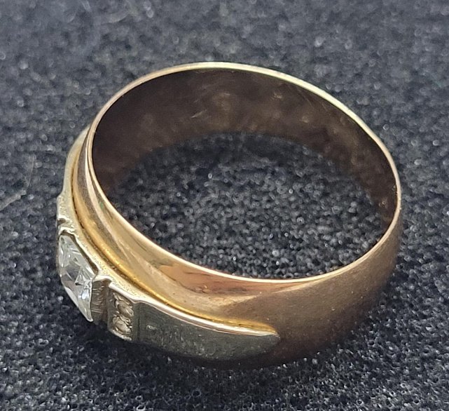 Кольцо из красного и белого золота с цирконием (33733512) 2