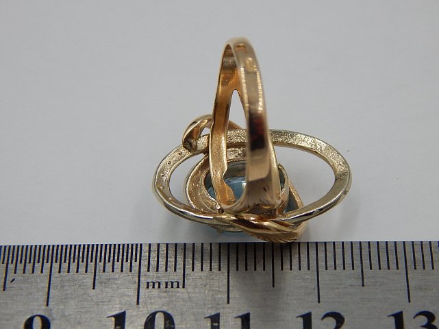 Кольцо из красного и белого золота с топазом (33297673) 5